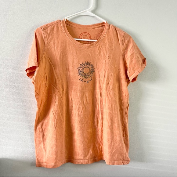 Life Is Good Tops - Life Is Good Women’s Sunflower Coral Light Orange T Shirt See Note Medium